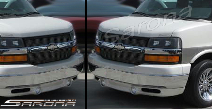 Custom Chevy Van Front Bumper Add-on  All Styles Front Lip/Splitter (2003 - 2024) - $349.00 (Part #CH-007-FA)